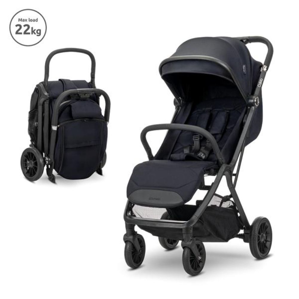 Carucior pentru copii, Lorelli Calista, pliere automata, cadru aluminiu, pana la 22 kg, Black