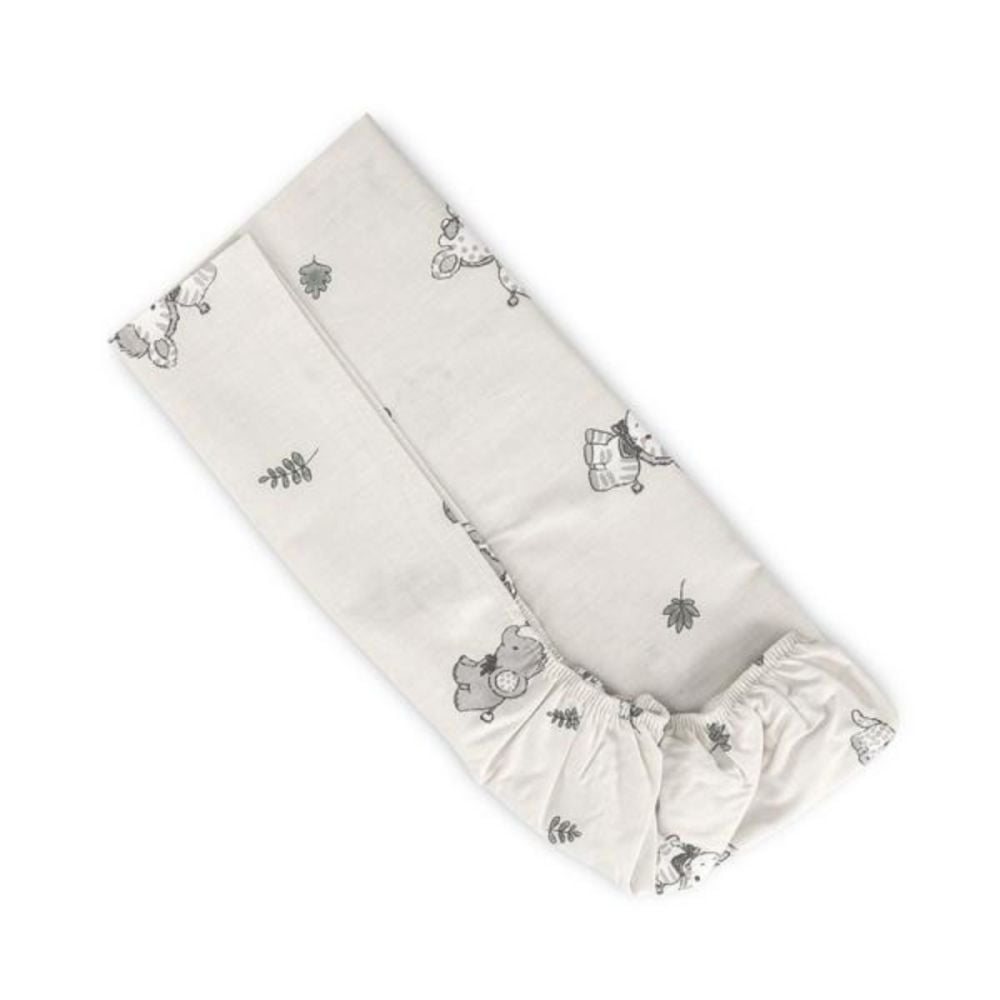 Cearceaf cu elastic pentru patut, 98 x 65 cm, 100% bumbac ranforce, Beige Jungle