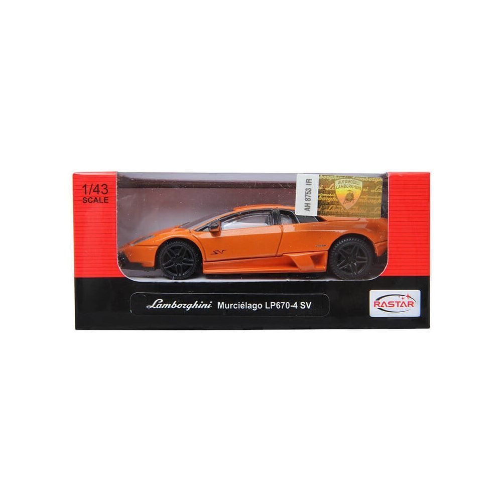 Masinuta Rastar Lamborghini Murcielago LP 670-4 SV 1:43, Portocaliu