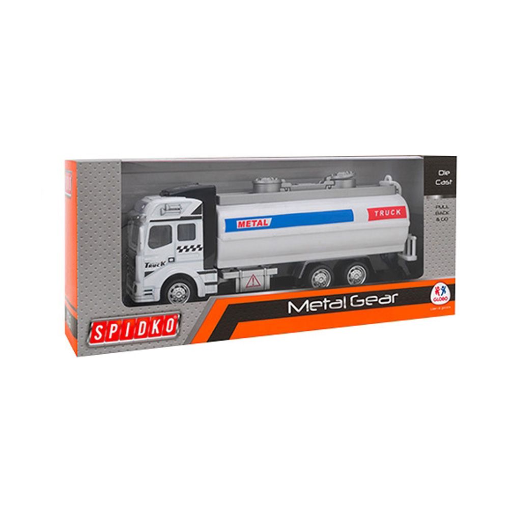Cisterna Globo Die Cast Pull Back & Go, Alb
