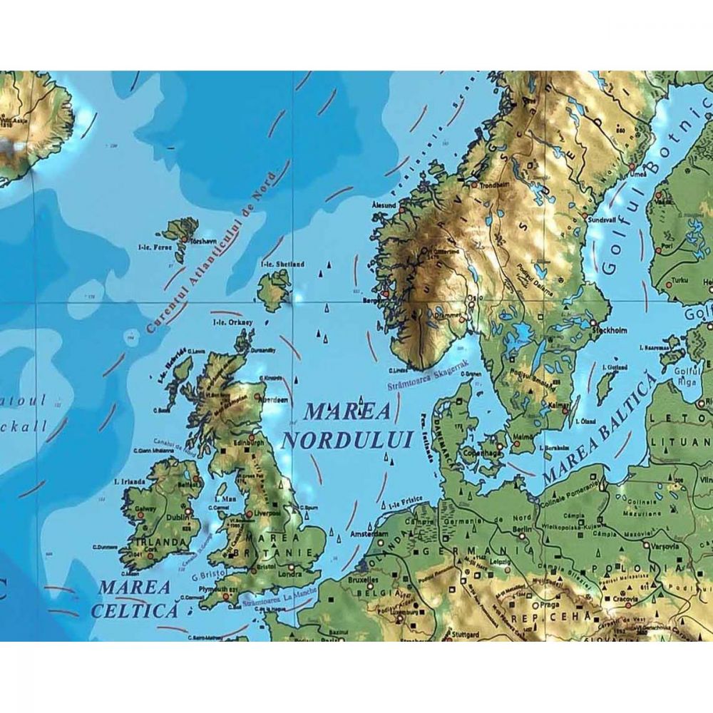 Harta fizica si politica a Europei Eurodidactica 3D