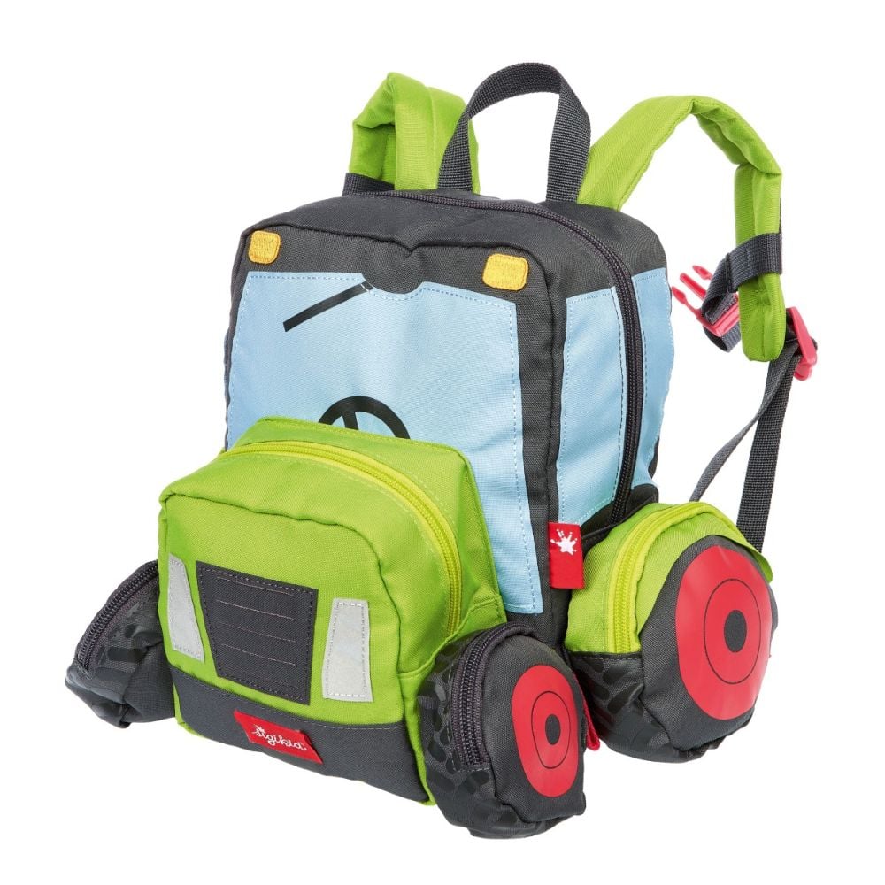 Rucsac pentru copii, Sigikid, Tractor cu roti si detalii 3D