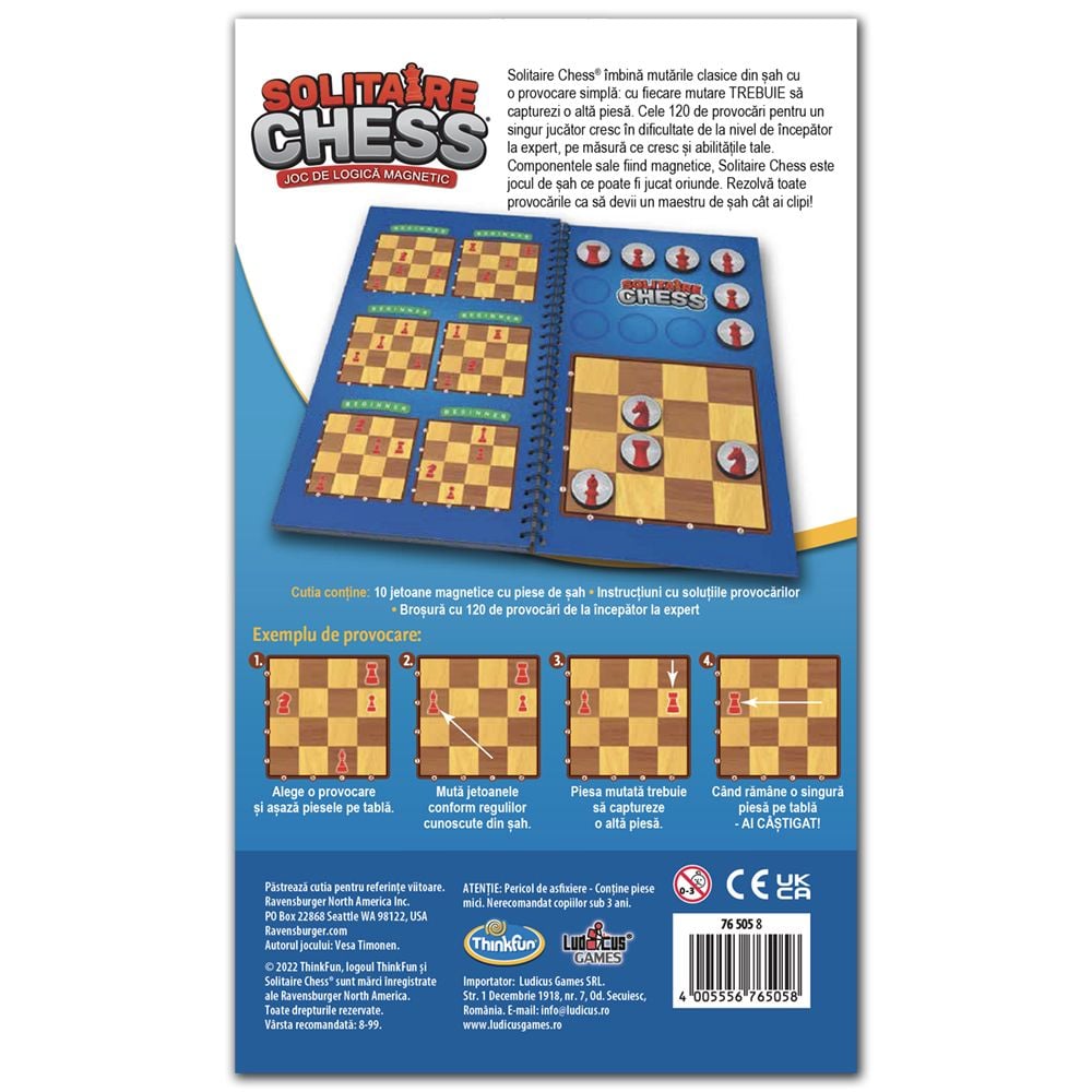 Joc de logica magnetic, Think Fun, Solitaire Chess, Lb. romana