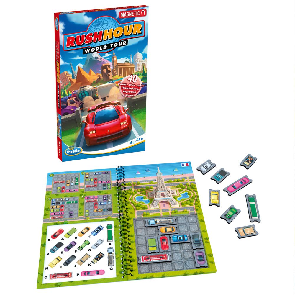 Joc de logica magnetic, Think Fun, Rush Hour World Tour, Lb. romana