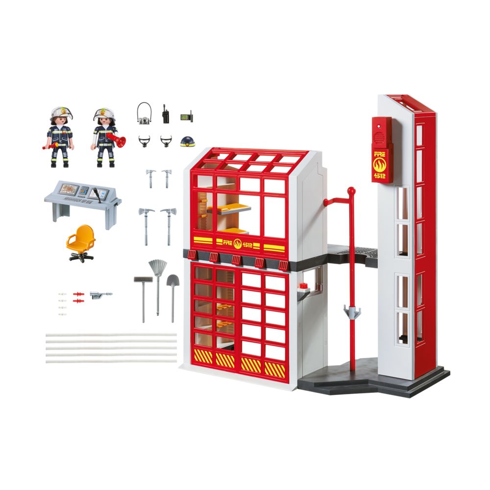 Set de constructie Playmobil City Action - Statia de pompieri cu alarma (5361)