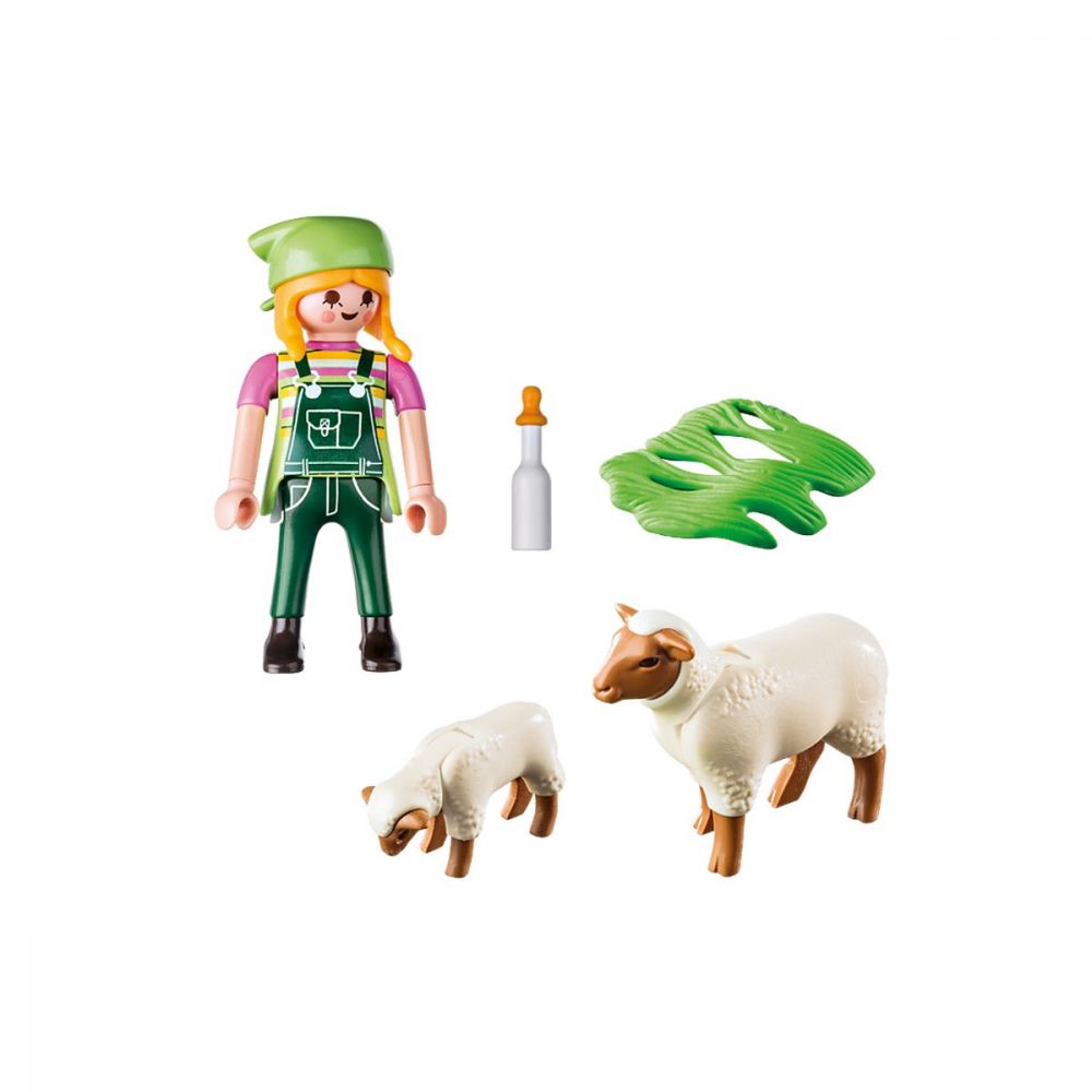 Set Playmobil Figures Special Plus - Figurina fermiera cu oite