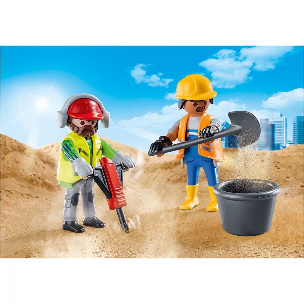 Set 2 figurine Playmobil City Action - Muncitori in constructii