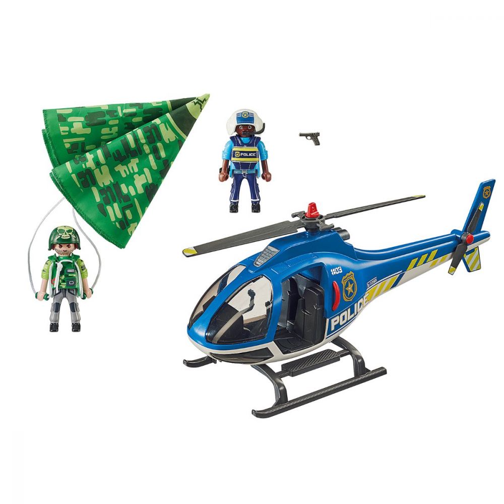 Set Playmobil City Action - Elicopter de politie si parasutist