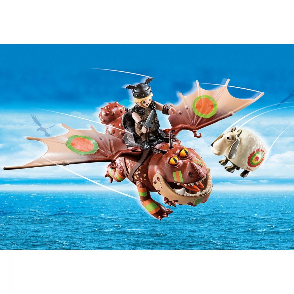 Set Playmobil Dragons - Cursa dragonilor: Fishlegs si Meatlug
