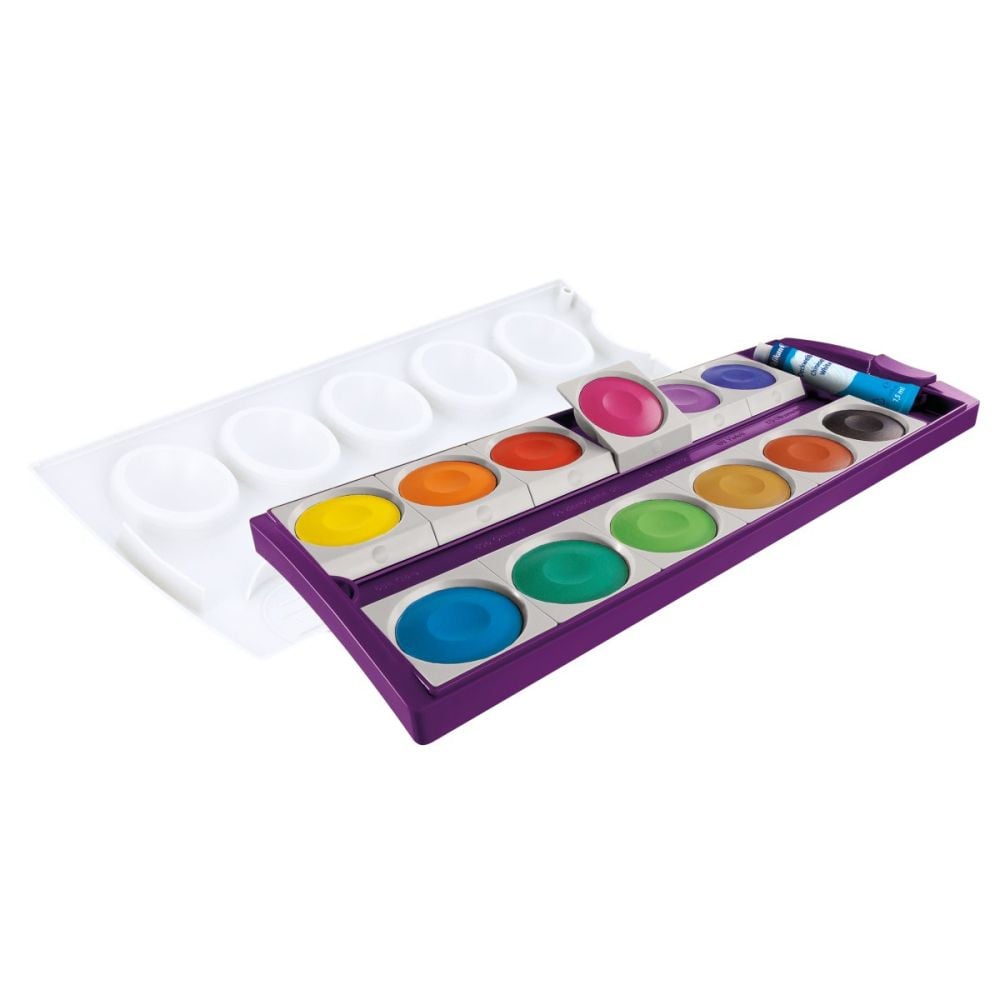 Acuarele K12, Pelikan, 12 culori si tub alb de zinc