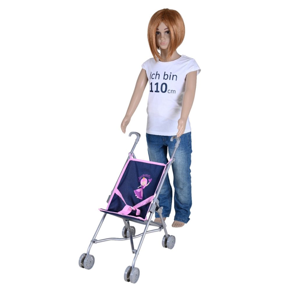 Carucior sport pentru papusi, Knorr Toys Sim, 42 x 27 x 55 cm, Princess Blue