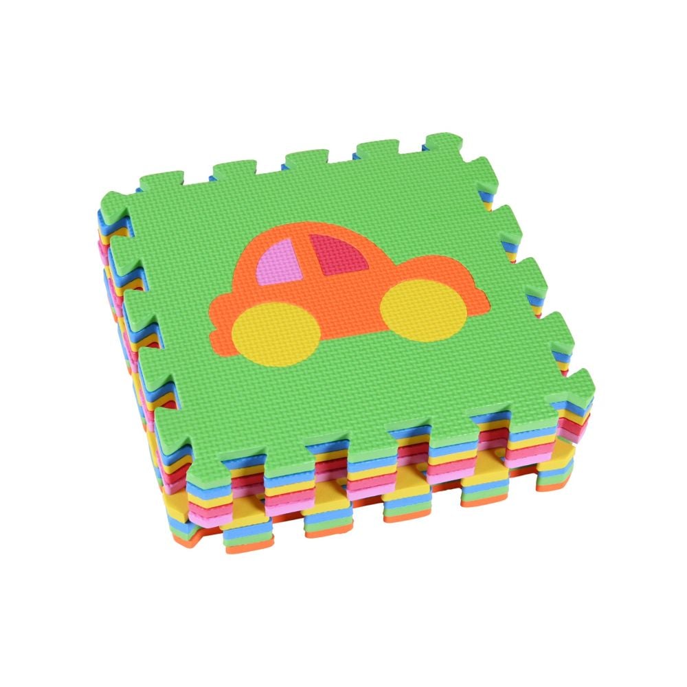 Covoras puzzle colorat, 9 piese, Knorr Toys, din spuma moale EVA, 30 x 30 cm, Trafic