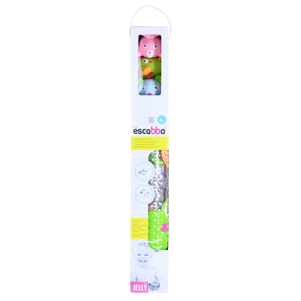 Set covoras de baie si 3 jucarii animalute, Knorr Toys, 69 x 39 cm