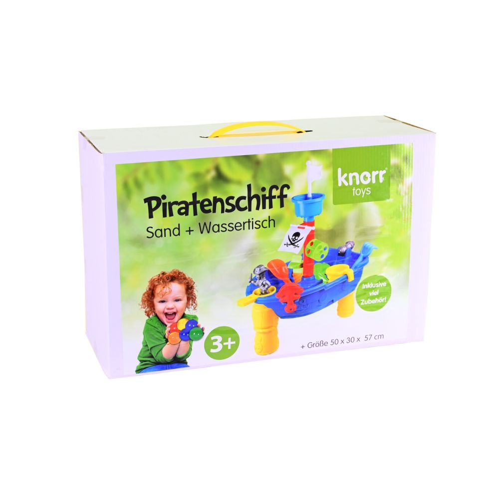 Masuta pliabila de joaca cu nisip si apa, Knorr Toys, 51 x 31.5 x 58 cm, Corabia piratilor