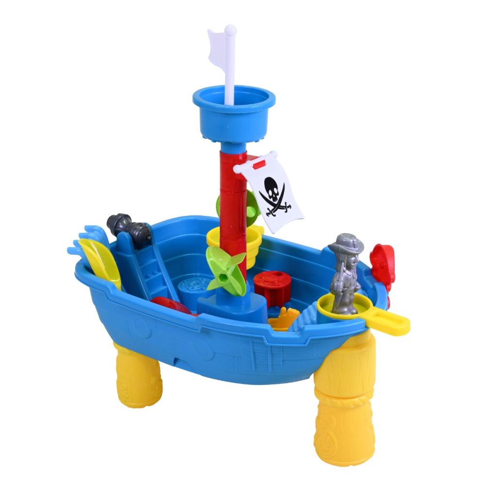 Masuta pliabila de joaca cu nisip si apa, Knorr Toys, 51 x 31.5 x 58 cm, Corabia piratilor