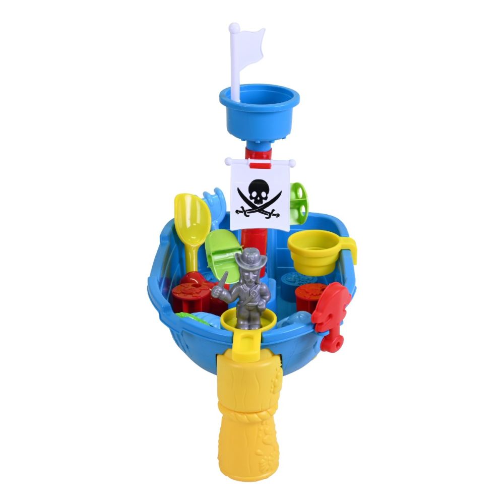 Masuta pliabila de joaca cu nisip si apa, Knorr Toys, 51 x 31.5 x 58 cm, Corabia piratilor
