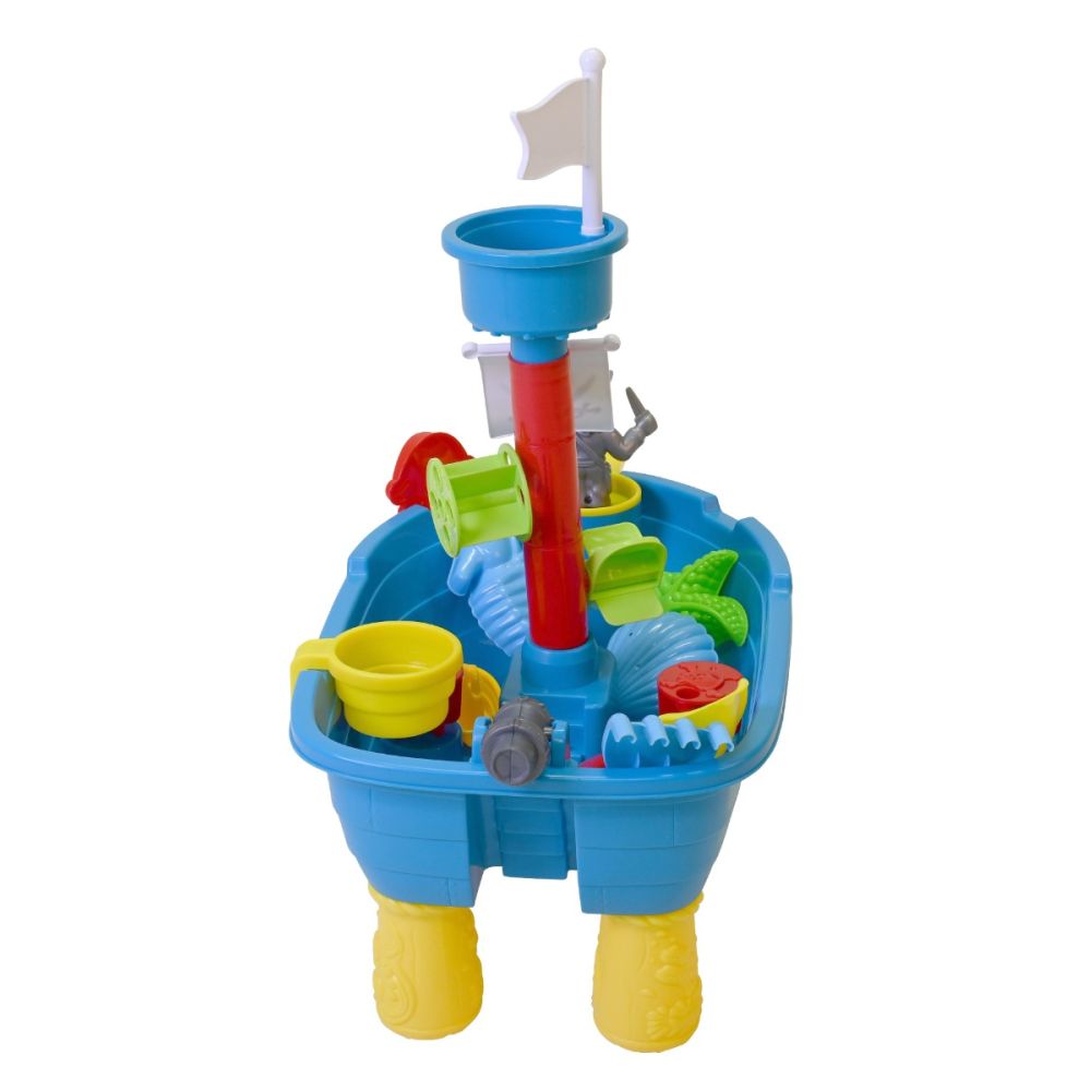 Masuta pliabila de joaca cu nisip si apa, Knorr Toys, 51 x 31.5 x 58 cm, Corabia piratilor