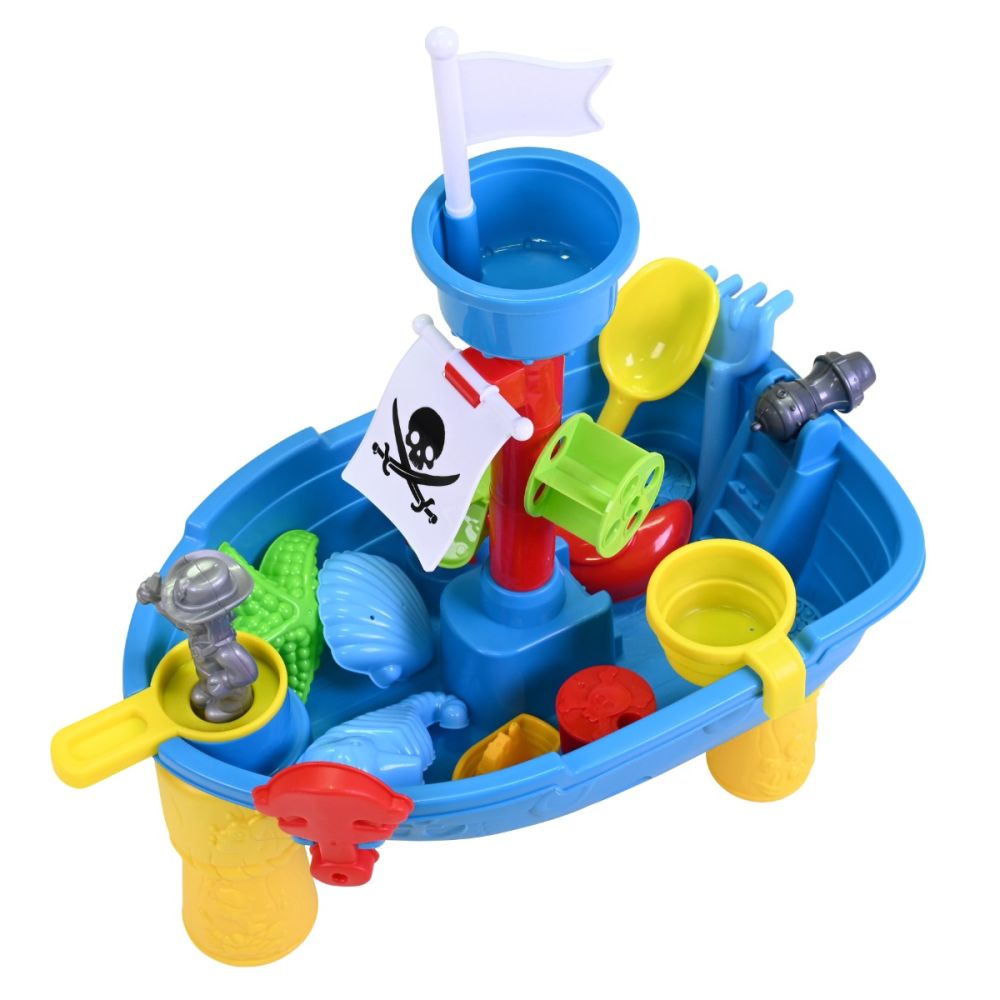 Masuta pliabila de joaca cu nisip si apa, Knorr Toys, 51 x 31.5 x 58 cm, Corabia piratilor