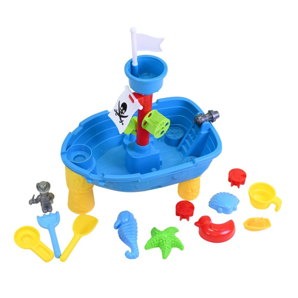 Masuta pliabila de joaca cu nisip si apa, Knorr Toys, 51 x 31.5 x 58 cm, Corabia piratilor