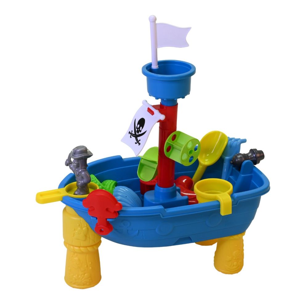 Masuta pliabila de joaca cu nisip si apa, Knorr Toys, 51 x 31.5 x 58 cm, Corabia piratilor