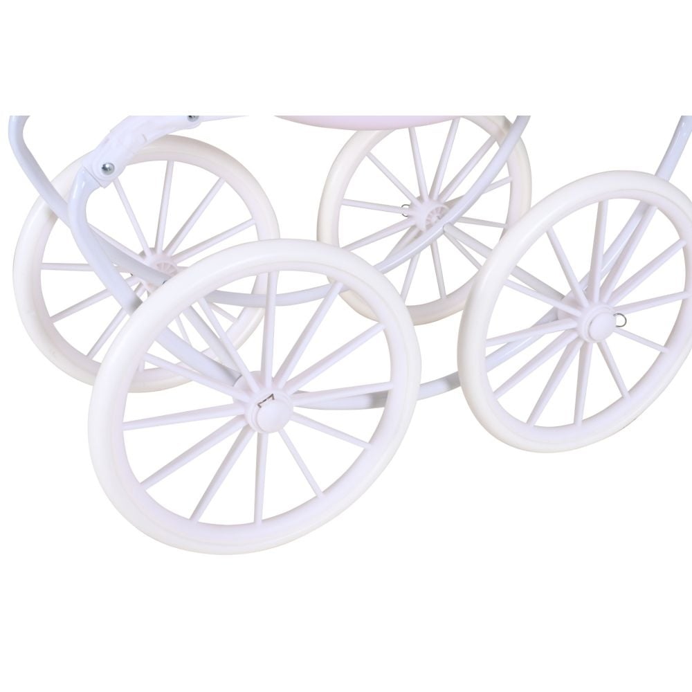 Carucior retro pentru papusi, Knorr Toys Classic, copertina reglabila, 80 x 31 x 71 cm, Navy Blue Rose Princess