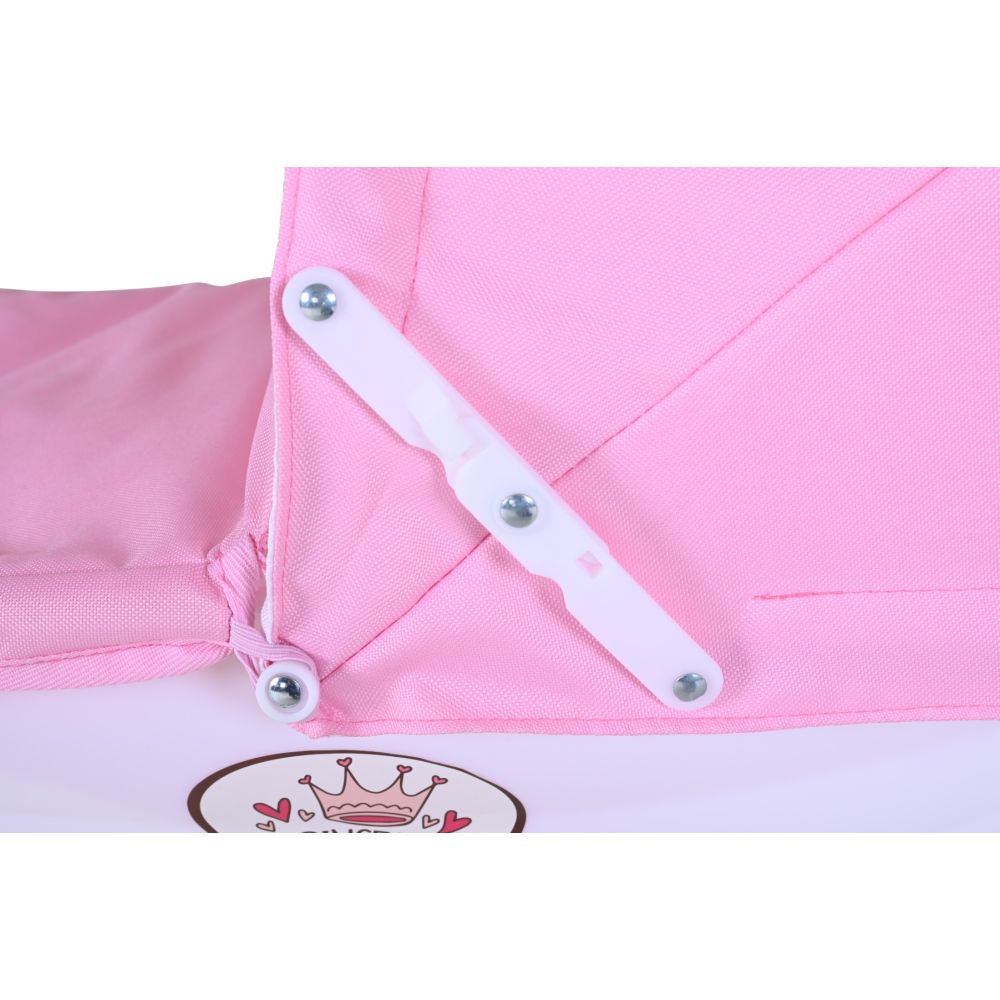 Carucior retro pentru papusi, Knorr Toys Classic, copertina reglabila, 80 x 31 x 71 cm, Rose White Princess