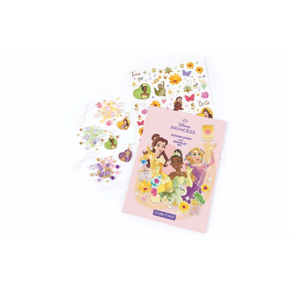 Set de creat bratari si autocolante, Make It Real, Disney Princess