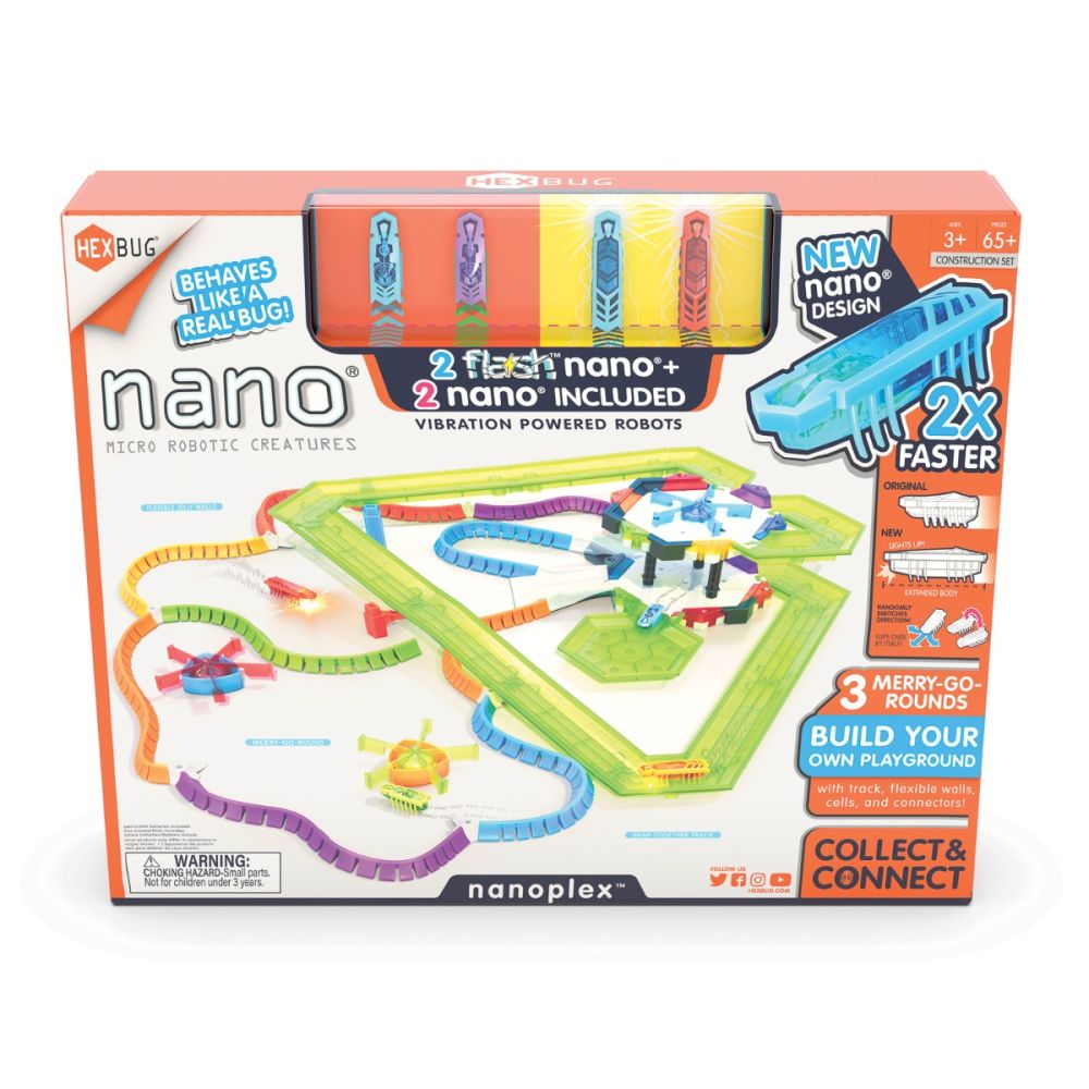 Set de joaca cu 9 segmente de traseu si 4 insecte Hexbug Nanoplex
