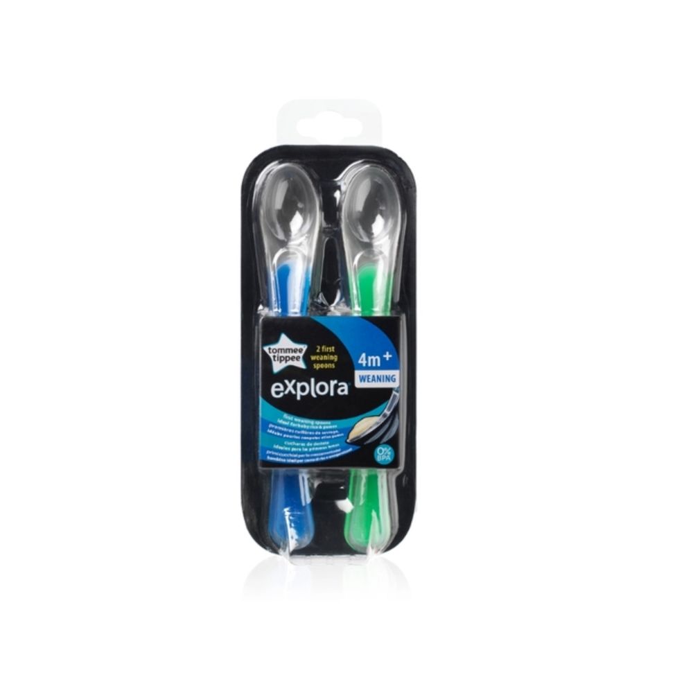 Set 2 lingurite silicon, Tommee Tippee, Albastru-Verde