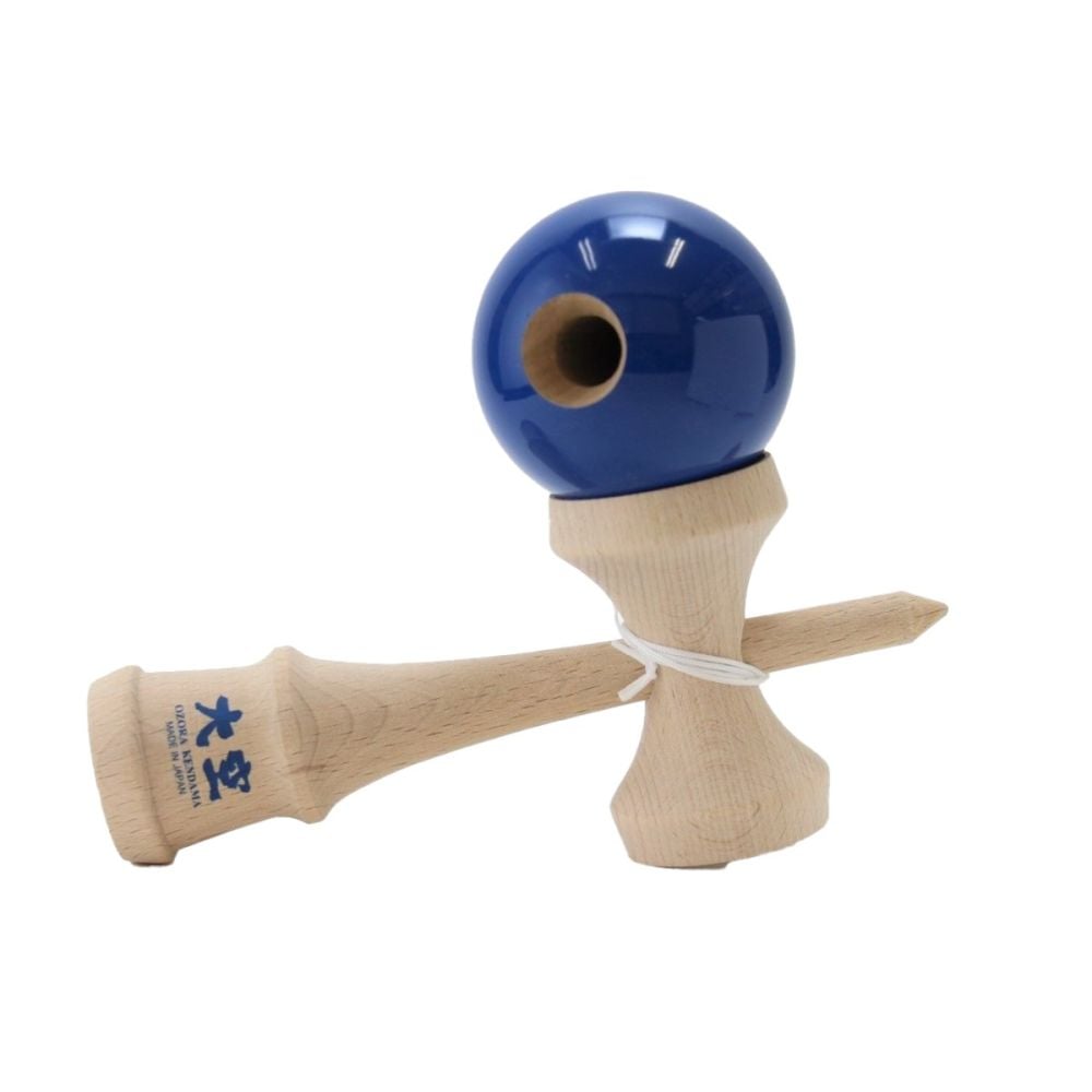 Jucarie de indemanare, din lemn, Ozora, Kendama, Albastru, 18 cm