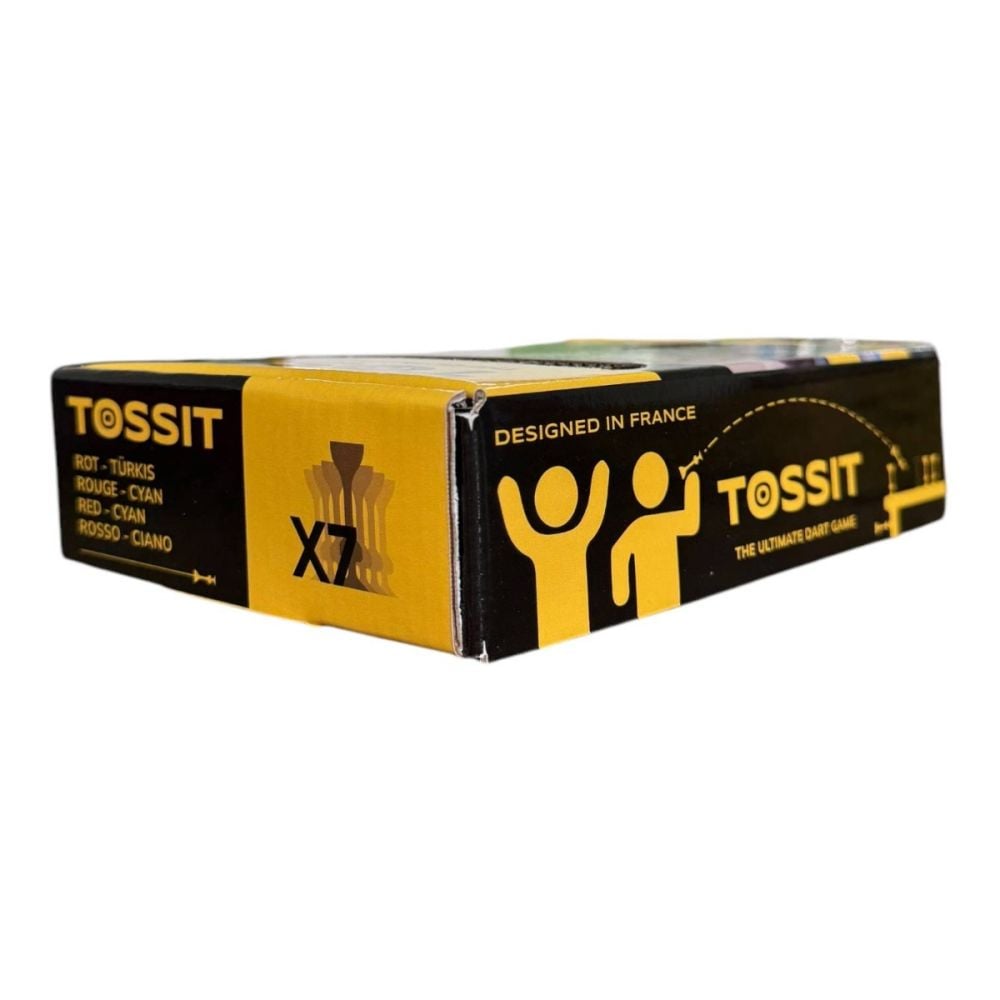 Joc de darts cu ventuze, Tossit, 7 buc, Rosu-Turcoaz
