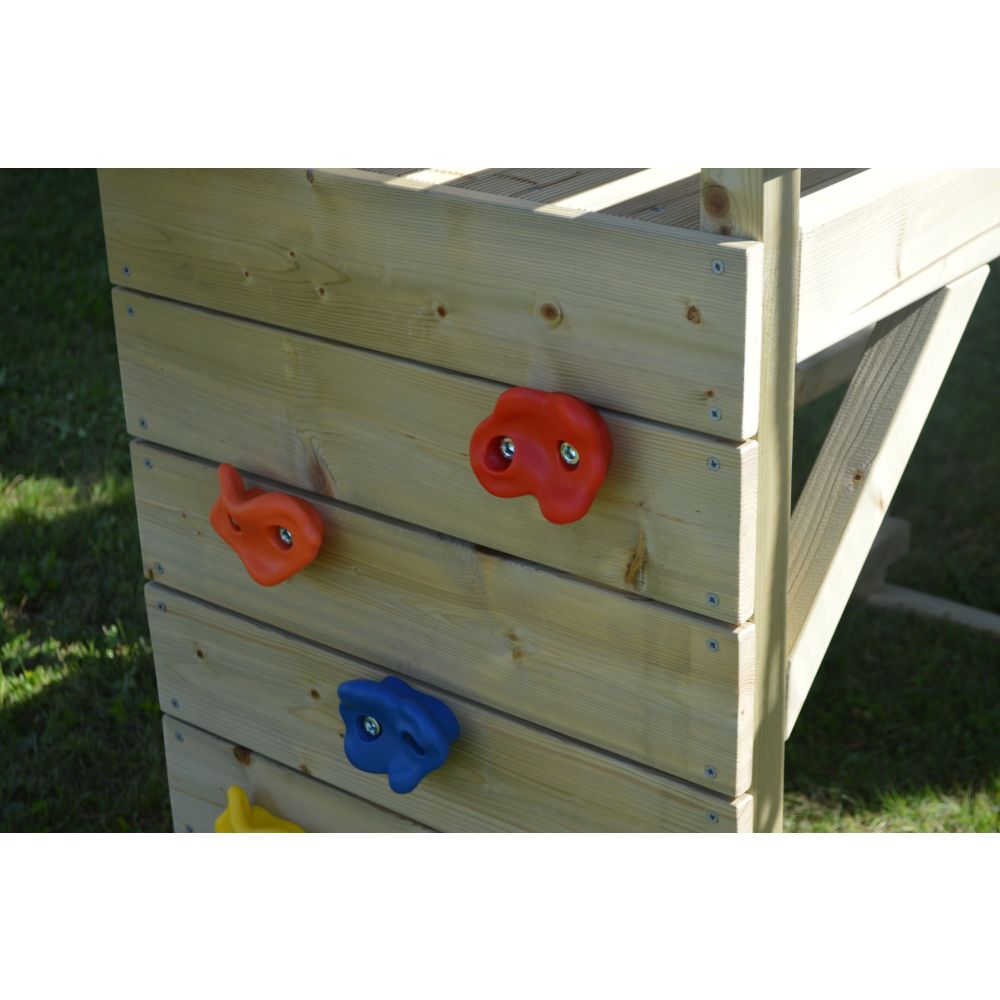 Turn de joaca cu 2 platforme, Wendi Toys, panou de catarare, tobogan si modul de gimnastica