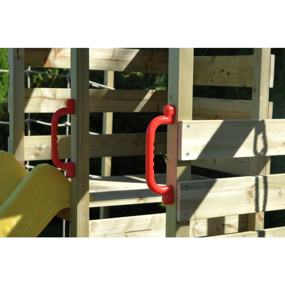 Turn de joaca cu 2 platforme, Wendi Toys, panou de catarare, tobogan si modul de gimnastica