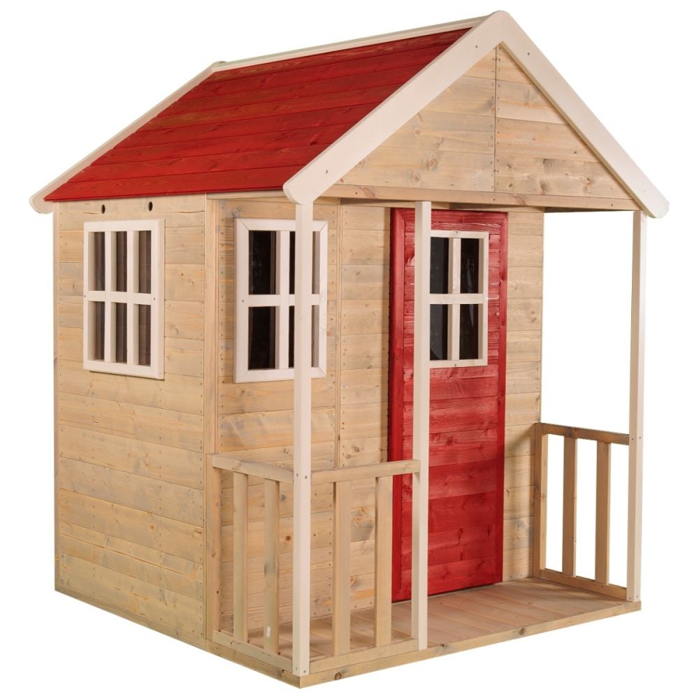 Casuta Wendi Toys Nordic Adventure House, cu loc pentru nisip, tobogan, leagan dublu, modul sport, bucatarie