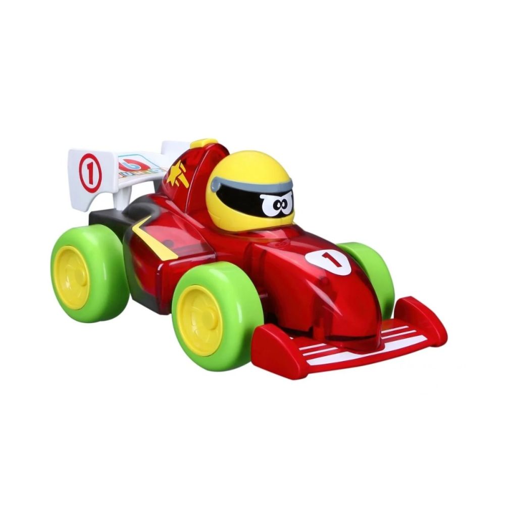 Masina de curse Bburago Junior, Formula Fun Push And Glow, Rosu