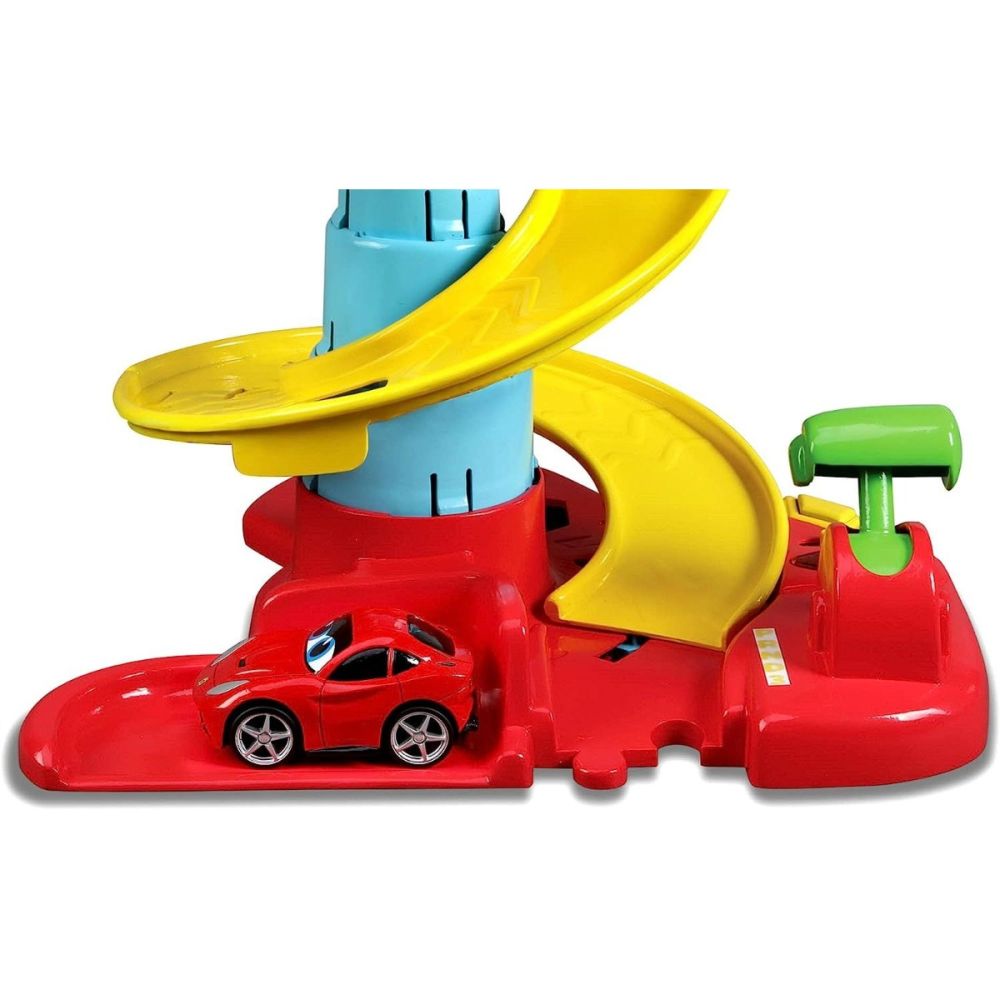 Set pista cu volan si masinuta Ferrari, Bburago Junior