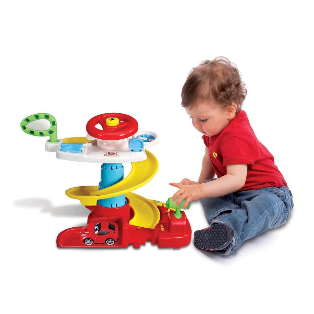 Set pista cu volan si masinuta Ferrari, Bburago Junior