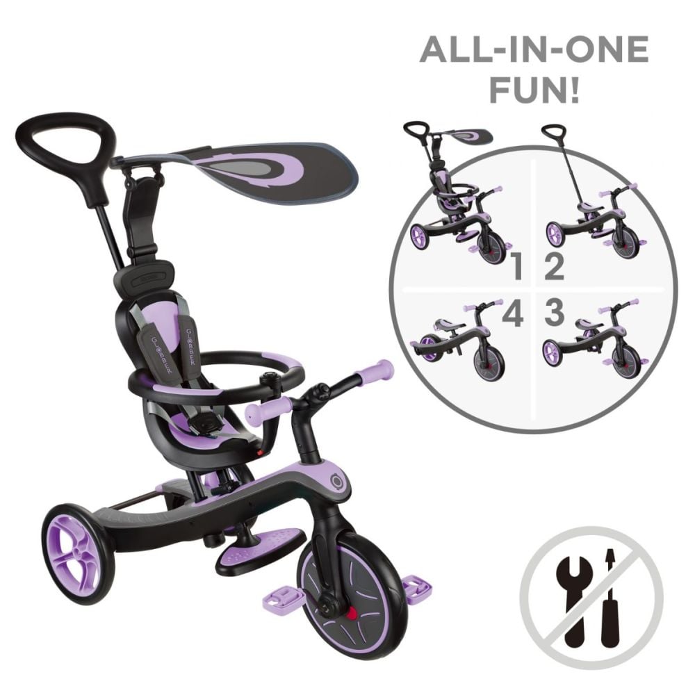 Tricicleta Globber Explorer, 4 In 1, Violet