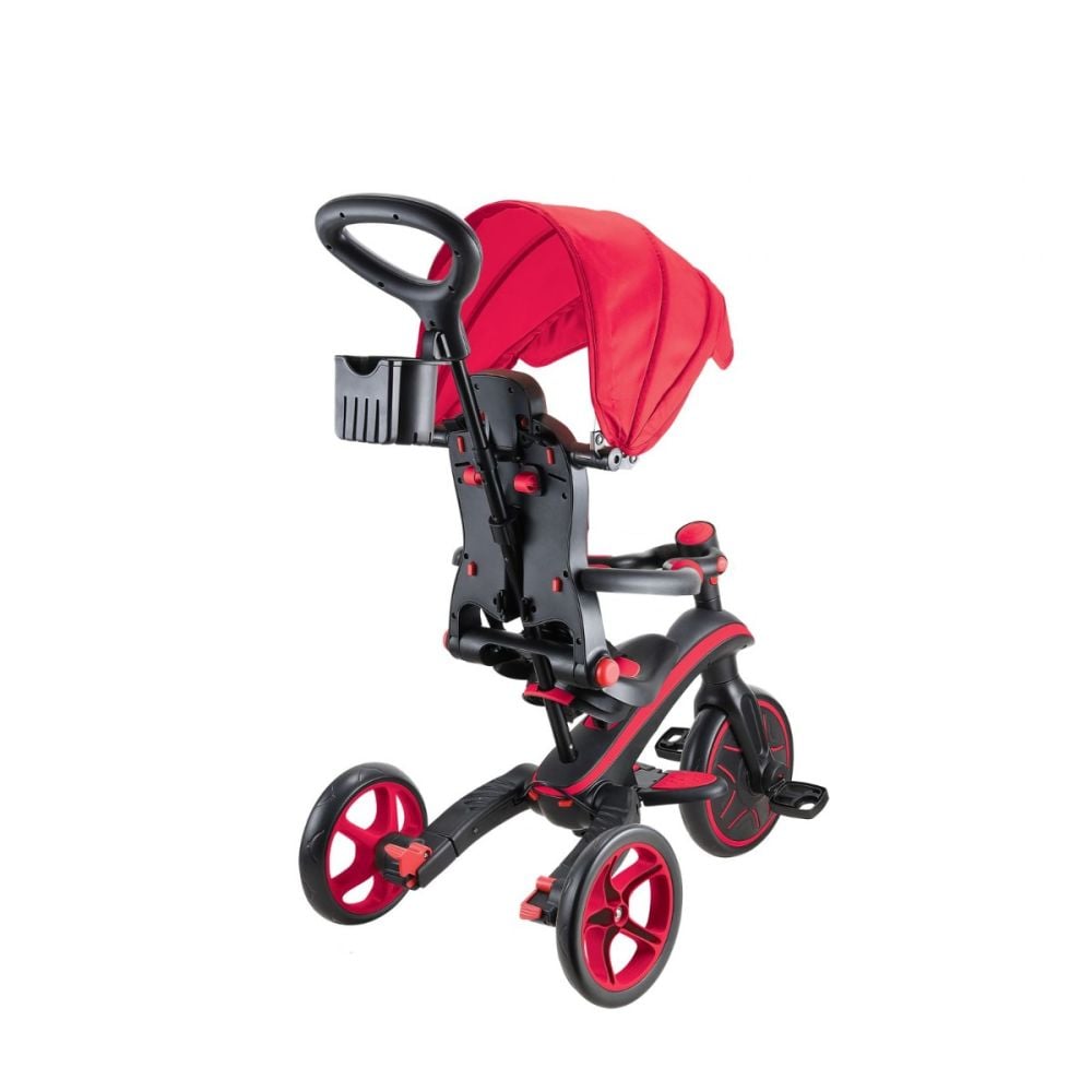 Tricicleta Globber Explorer, 4 In 1, pliabila, Rosu