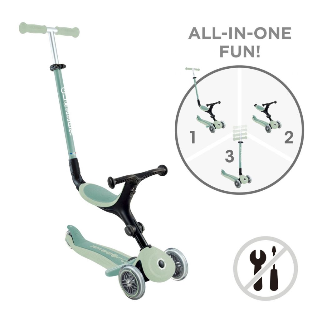 Trotineta Globber Go-Up, 4 in 1, Active Ecologic, Verde