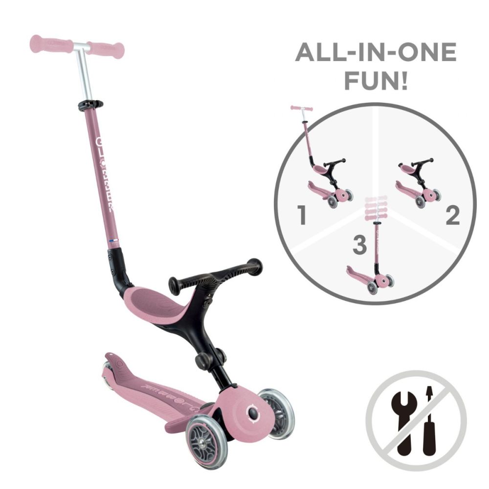 Trotineta Globber Go-Up, 4 in 1, Active Ecologic Roz