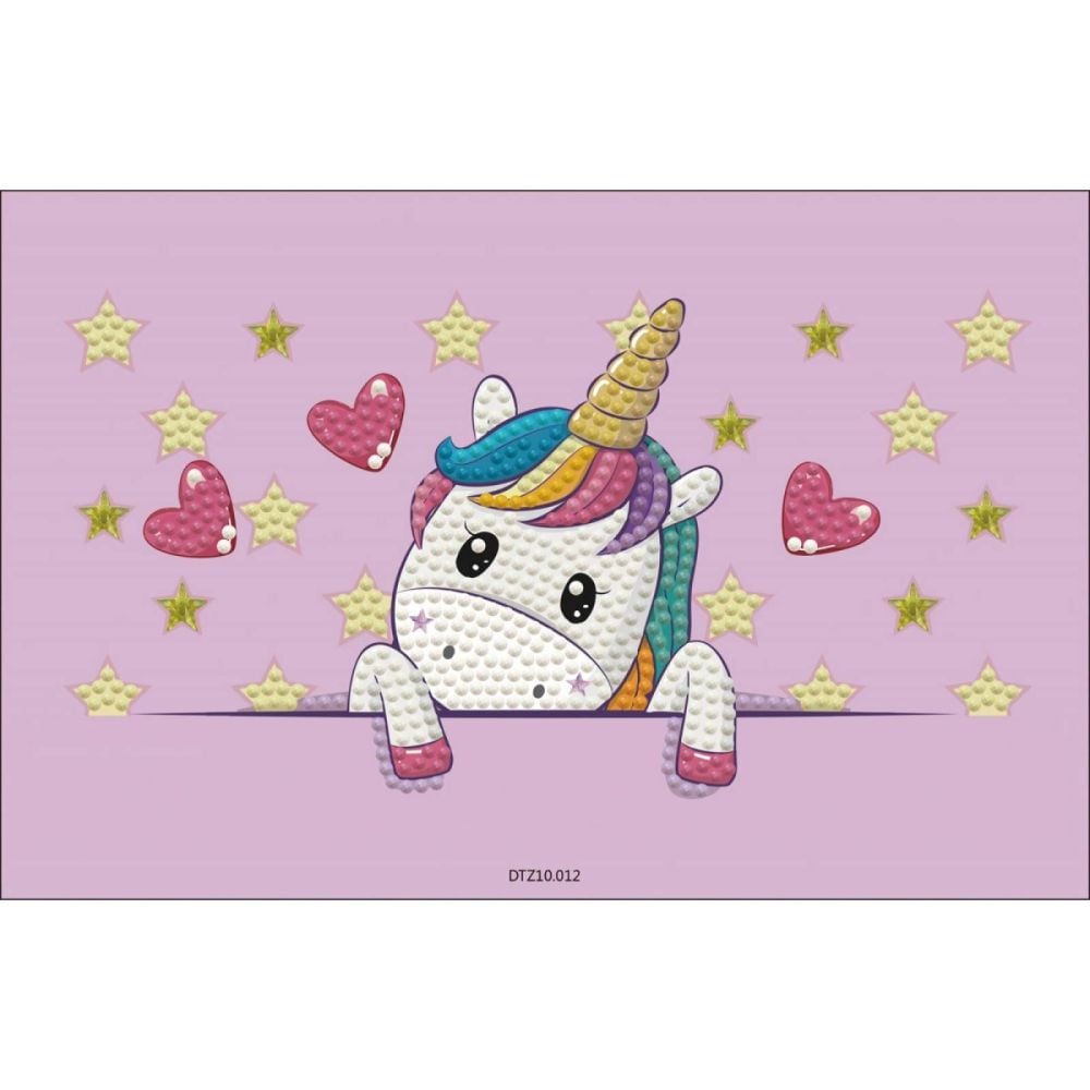 Set creativ 5 In 1, Diamond Dotz, Unicorn, Pictura cu diamante
