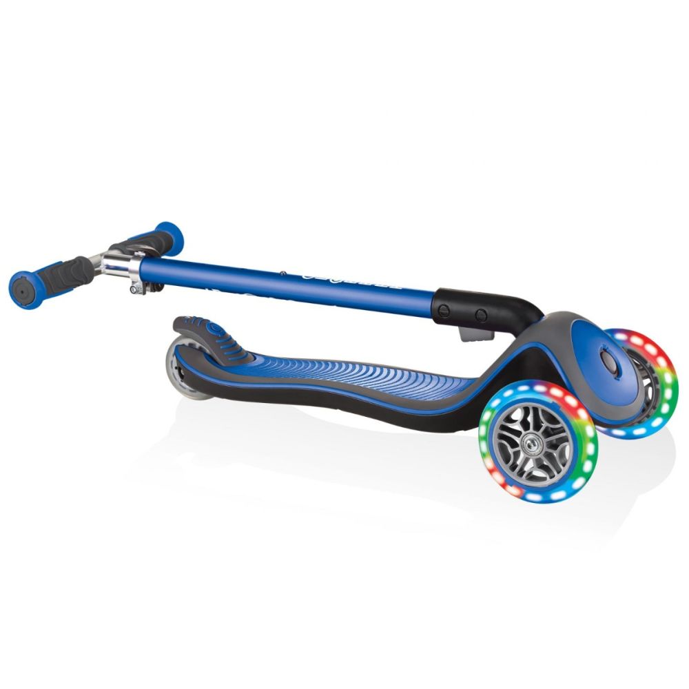 Trotineta pliabila, Globber, Elite Deluxe Lights, Albastru