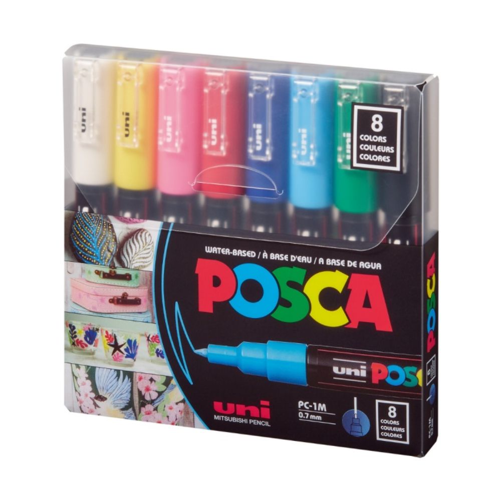 Set markere Posca, UNI PC-1M, 0.7 MM, 8 culori