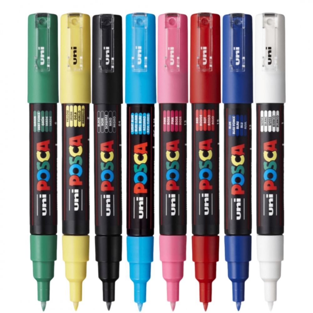 Set markere Posca, UNI PC-1M, 0.7 MM, 8 culori