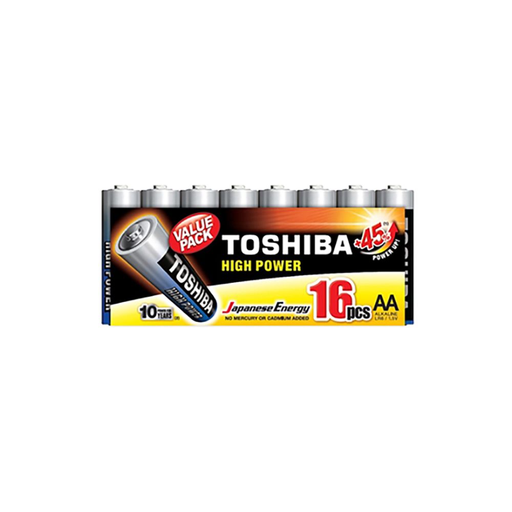 Set 16 baterii alcaline Toshiba R6, AA, High Power