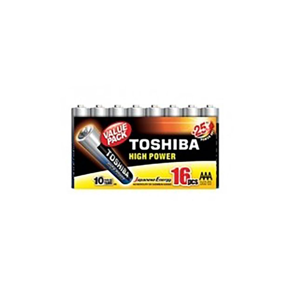 Set 16 baterii alcaline Toshiba R3, AAA, High Power