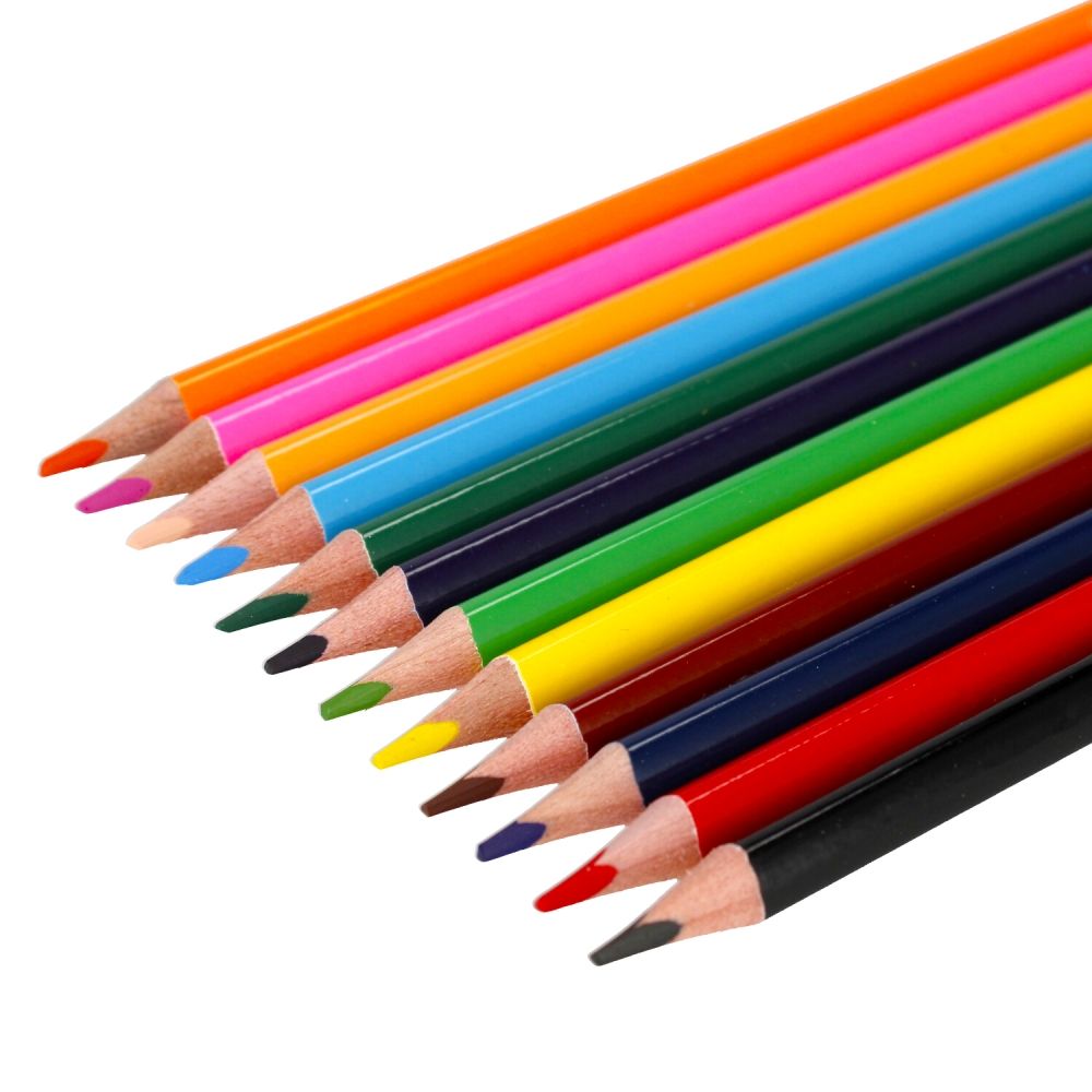 Creioane colorate triunghiulare, 12 culori, Paw Patrol