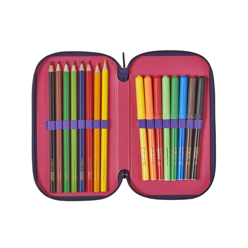 Penar echipat Herlitz cu doua compartimente, 23 Piese, Kick It