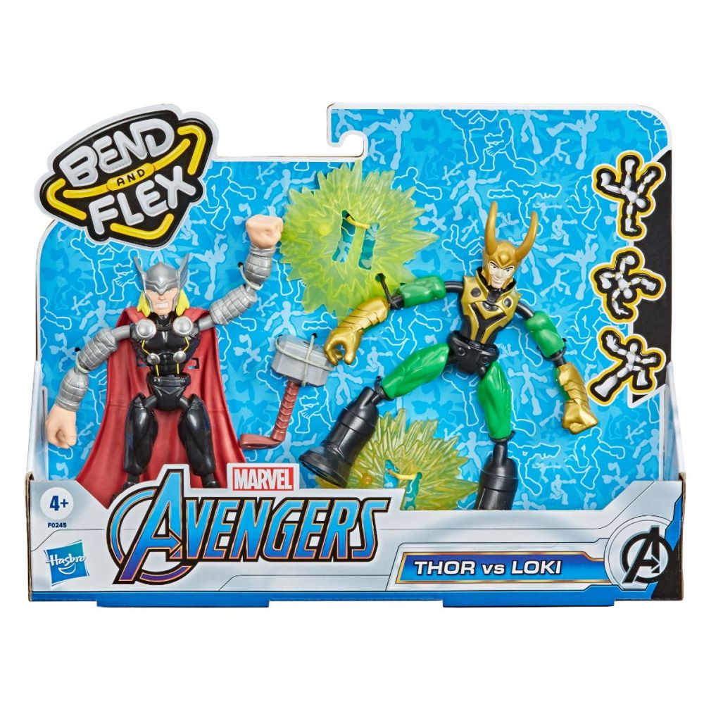 Set figurine Marvel, Avengers, Bend and Flex Thor vs Loki